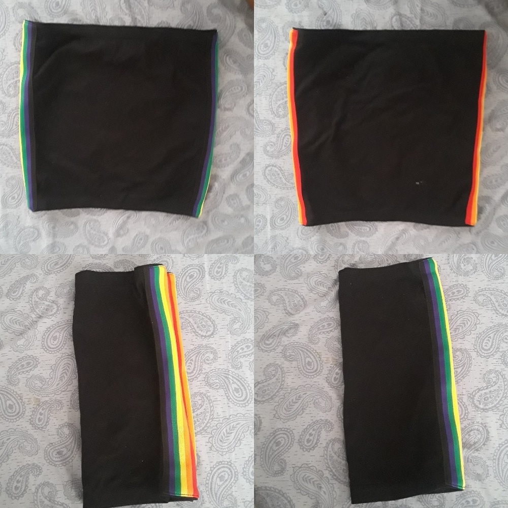 Black tube top (colorful sides)